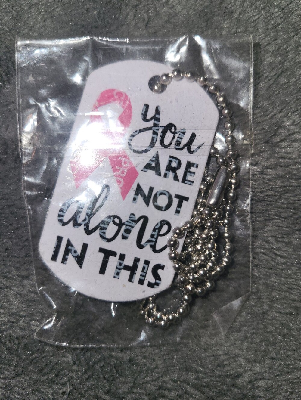 Breast Cancer Dog Tag Necklace